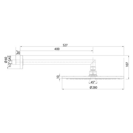 Верхний душ Bossini Cosmo H70596I.030 хром