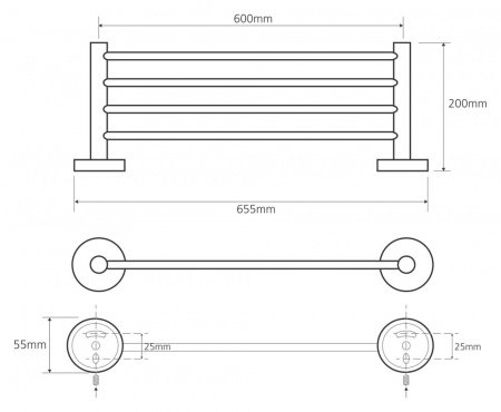 Полка для полотенец Bemeta Omega 104105082 Хром