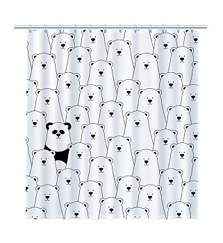 Шторка для ванной Fixsen Panda FX-2501, без колец