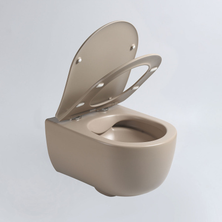 Унитаз подвесной безободковый Vincea Evo VT1-34SMC капучино матовый, с сиденьем микролифт
