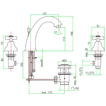 Смеситель для раковины Webert Armony AM750101060, медь