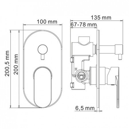 Смеситель для душа WasserKraft Elbe 7441 черный матовый