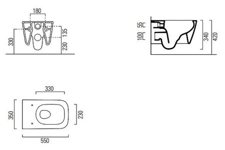 Унитаз подвесной безободковый GSI Nubes 961511 белый