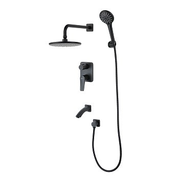 Встраиваемая душевая система Lemark Bronx LM3722BL черный матовый