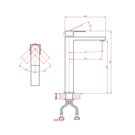 Смеситель для раковины D&K Bayern.Liszt DA1512001, хром
