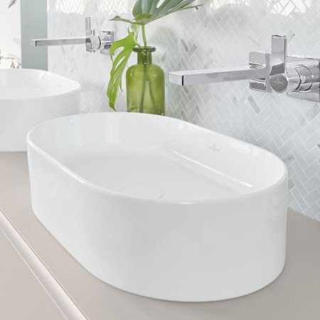 Раковина накладная 56см Villeroy & Boch Collaro 4A1956R1 alpin с покрытием CeramicPlus