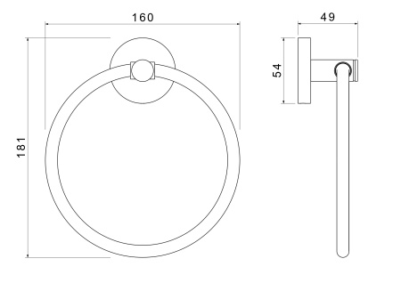 Полотенцедержатель-кольцо Aquatek Европа AQ4112MB черный матовый