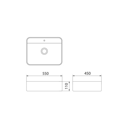 Раковина накладная 55см Point Меркурий PN43833WM белый матовый