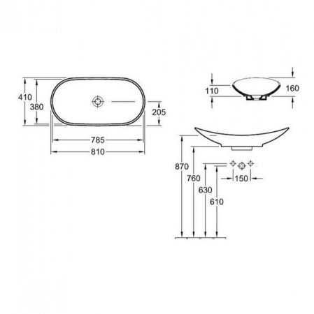 Раковина накладная 80см Villeroy & Boch My Nature 411080R1 белый CeramicPlus