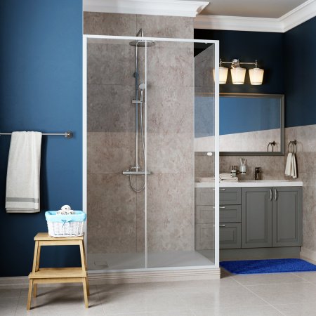 Душевой угол WasserKraft Rhin 44S22 100x90x200, профиль белый, стекло прозрачное