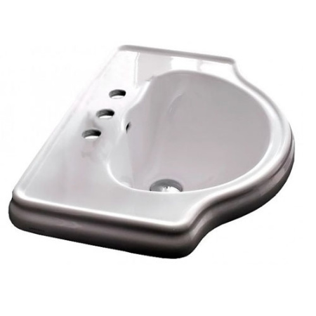 Раковина встраиваемая сверху на 3 отверстия 62см Kerasan Retro 103001*3 белый