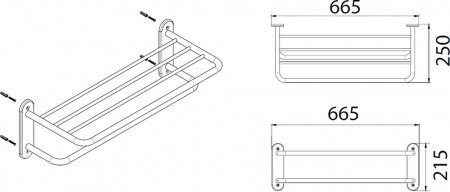 Полка для полотенец Fixsen Hotel FX-31015 Хром