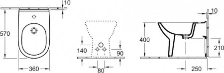 Биде напольное Villeroy & Boch O.Novo 5461 0001 alpin