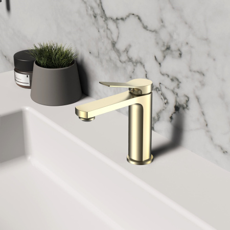 Смеситель для раковины Vincea Arco VBF-4AR01BG золото матовое