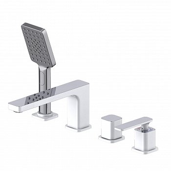 Смеситель для ванны с душем Timo Torne 4330/00-16Y хром;белый глянцевый