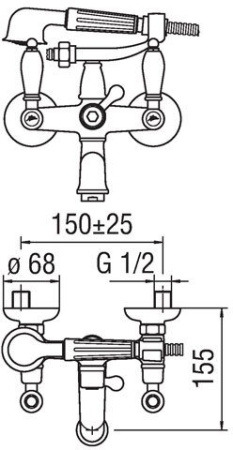 Смеситель для ванны Nobili Antica AT31001BR Бронза