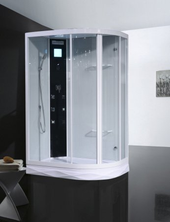 Душевая кабина Orans 86155AL 130x90x220 профиль белый, стекло прозрачное