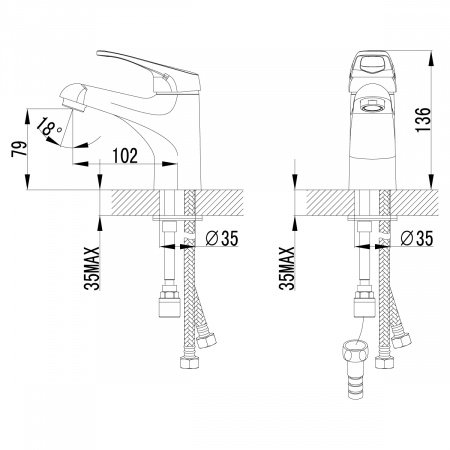Смеситель для раковины  Lemark Omega LM3116C хром