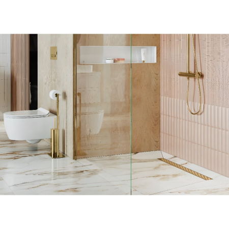 Душевой лоток EXCELLENT Stilio Gold 90 см. решетка декоративная (золото)