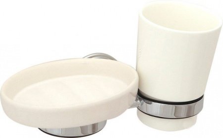 Стакан для зубных щеток с мыльницей Fixsen Best FX-71606+08 Хром