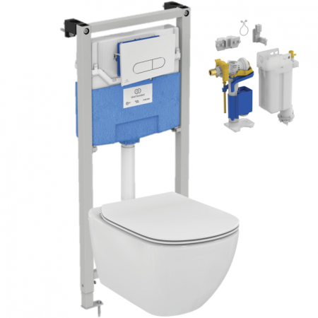 Промо-комплект 5 в 1 Ideal Standard с подвесным унитазом TESI AquaBlade®  T007901 и инсталляцией PROSYS