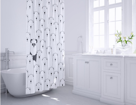 Шторка для ванной Fixsen Panda FX-2501, без колец