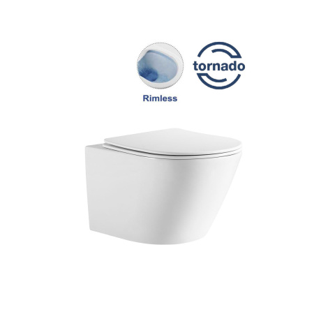 Унитаз подвесной безободковый Vincea One VT1-29 белый, с сиденьем микролифт