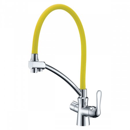 Смеситель для кухни Lemark Comfort LM3070C-Yellow хром/желтый