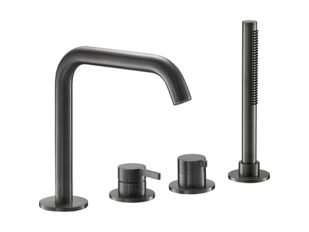 Смеситель на борт ванны Benesque Lumiere 11010103 брашированный черный