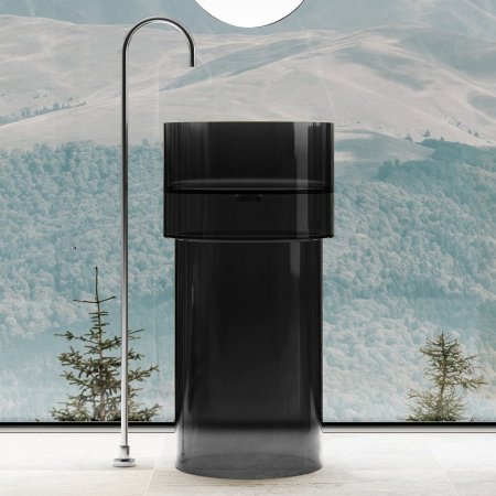 Раковина напольная 45см ABBER Kristall AT2701Onyx-H черный