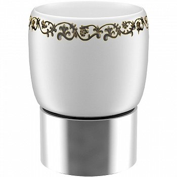 Стакан для зубных щеток Fixsen Bogema FX-786 Хром Белый