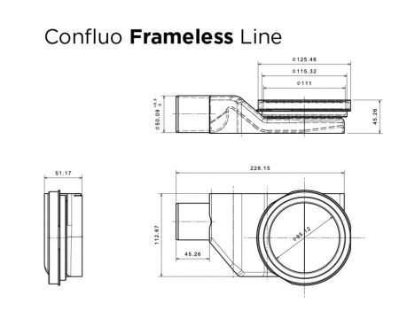 Душевой лоток Pestan Confluo Frameless Line 850 Black Matte