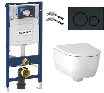 Унитаз с инсталляцией подвесной GEBERIT Icon 500.300.82.1 с горизонтальным выпуском