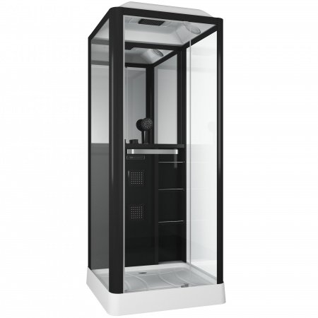Душевая кабина Grossman GR-221 90x90x225 профиль черный, стекло прозрачное