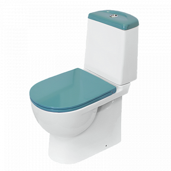 Унитаз Sanita Luxe Best Luxe SL DM Sea BSTSLCC08120522 Белый с бачком и зелёным сиденьем Микролифт