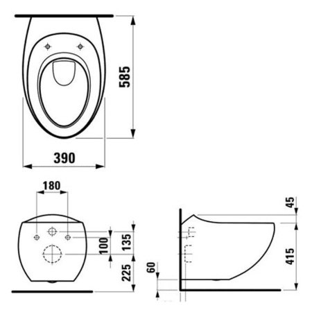 Унитаз Laufen Alessi One Rimless 8.2097.1 подвесной без сиденья