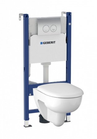 Унитаз безободковый с инсталляцией и клавишей смыва GEBERIT Renova 500.124.TC.R сиденье микролифт
