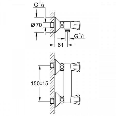 Смеситель для ванны с душем Grohe Costa S 26317001 хром