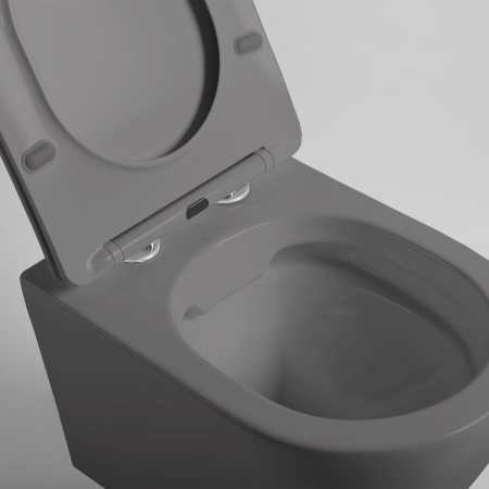 Унитаз подвесной безободковый Vincea Globo VT1-14SMA антрацит матовый, с сиденьем микролифт
