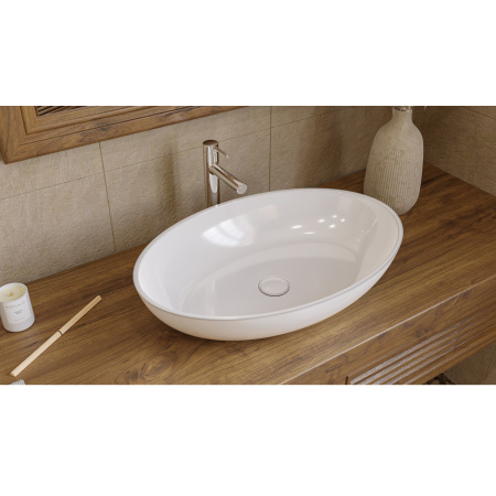 Умывальник WHITECROSS Citrine 60x40 (белый глянец) иск. камень