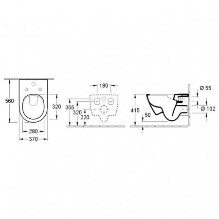 Унитаз Villeroy&Boch Subway 2.0 Plus 5614A1R1 подвесной без сиденья