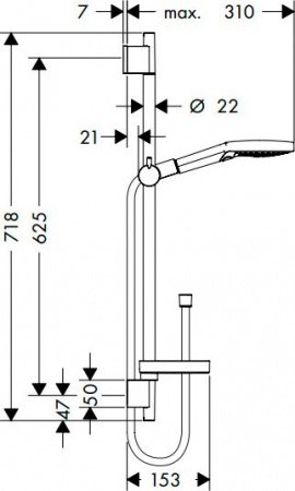 Душевой гарнитур Hansgrohe Raindance Select S 26630 Хром