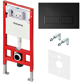 Готовое решение для подвесных унитазов TECE Spring V S955204 клавиша смыва черный матовый