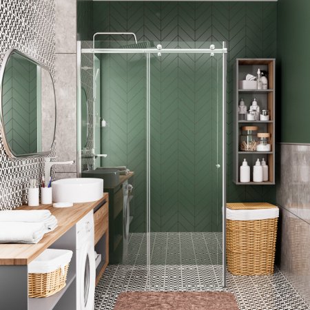 Душевой угол WasserKraft Vils 56R07 120x90x200, профиль хром, стекло прозрачное