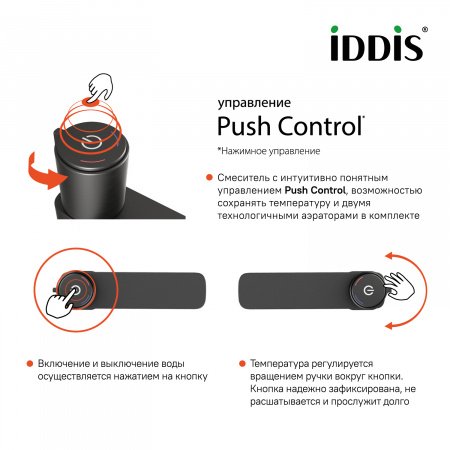 Смеситель для раковины IDDIS Slide SLIGMBTi01 графит матовый