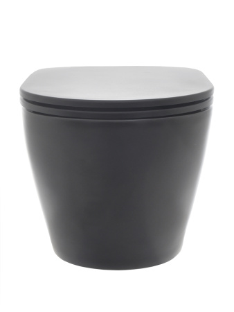 Унитаз подвесной безободковый AQUAme AQM2002MB черный матовый, с сиденьем микролифт