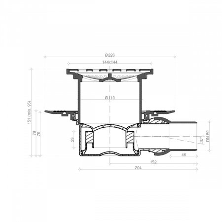 Душевой трап Pestan Confluo Standard 13000001 с решеткой
