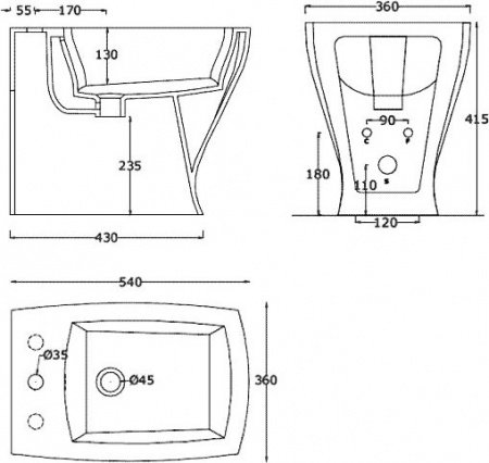 Биде напольное ArtCeram Jazz JZB002 белое