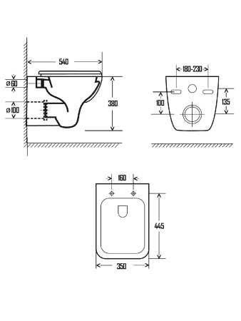 Унитаз подвесной безободковый AQUAme AQM2007 белый, с сиденьем микролифт