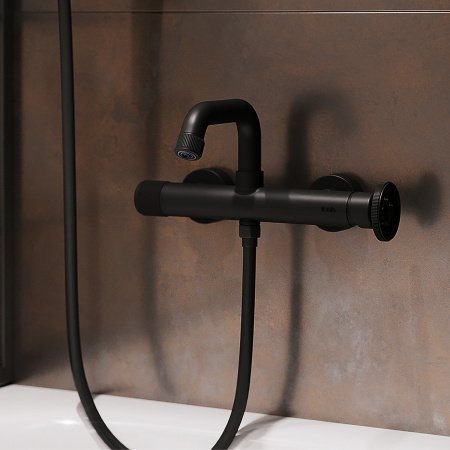 Смеситель для ванны с душем IDDIS Grange GRABLR2i02WA черный матовый